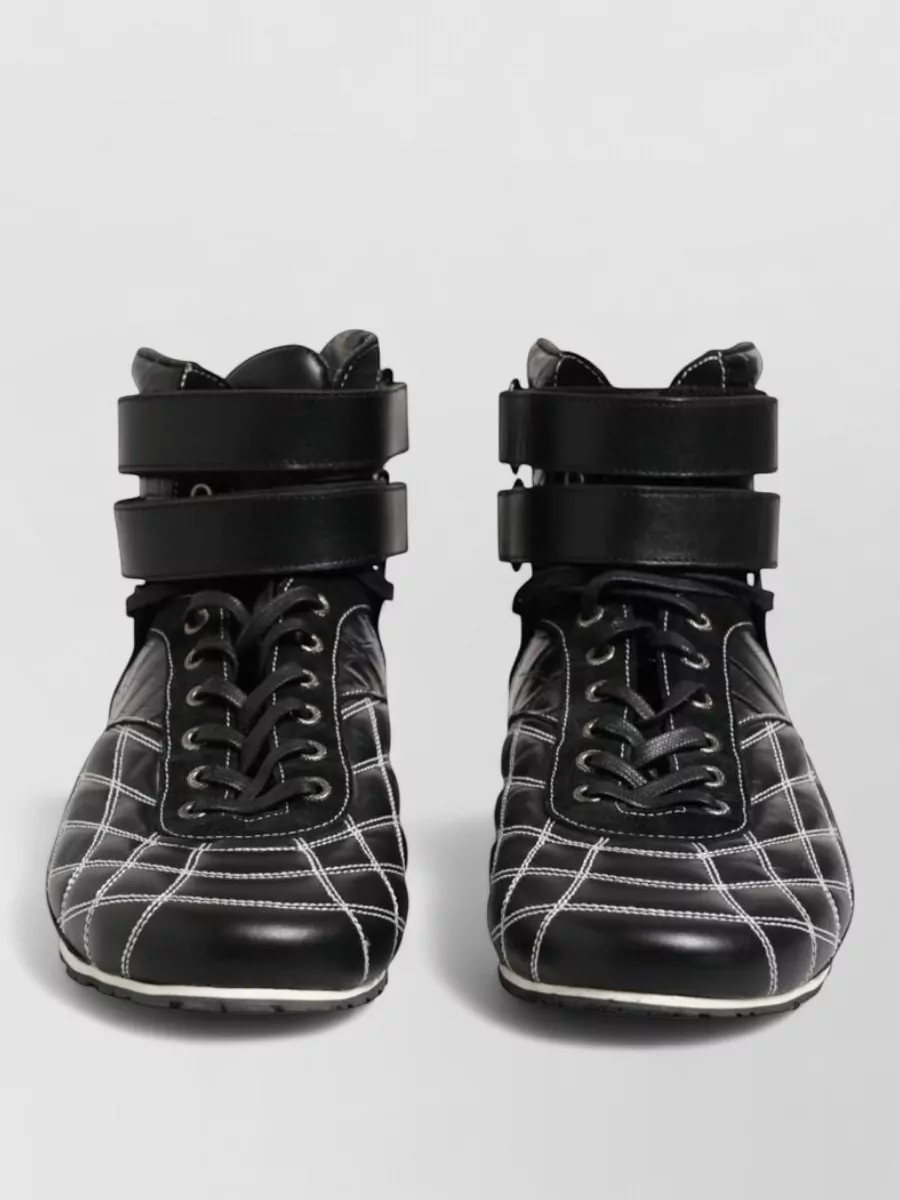 Dolce&Gabbana Quilted leather lace-up hi-top sneakers