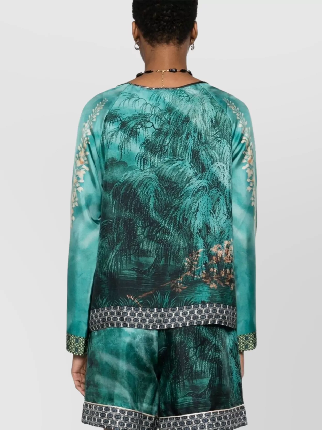 Pierre Louise Mascia Graphic Print Sleeveless Top Cuffs
