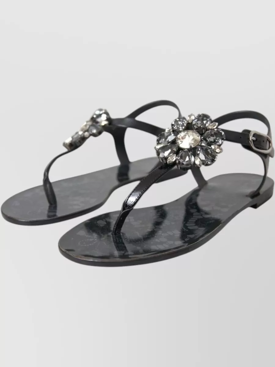Dolce&Gabbana Crystal Embellished Rubber Slides