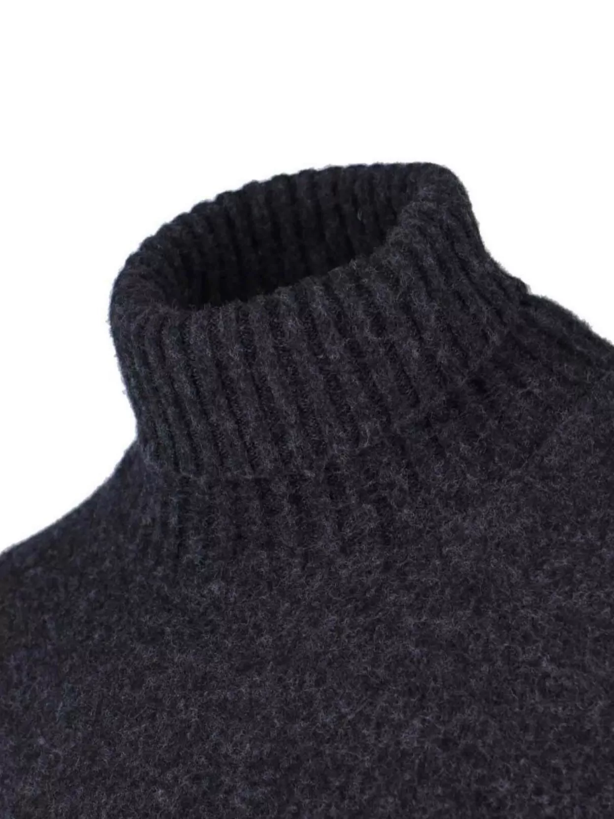 Drumohr Ribbed Crewneck Sweater Long Sleeves In Gray
