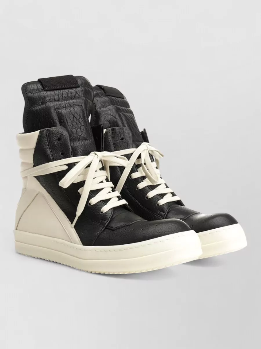 Rick Owens Leather High-Top Sneakers