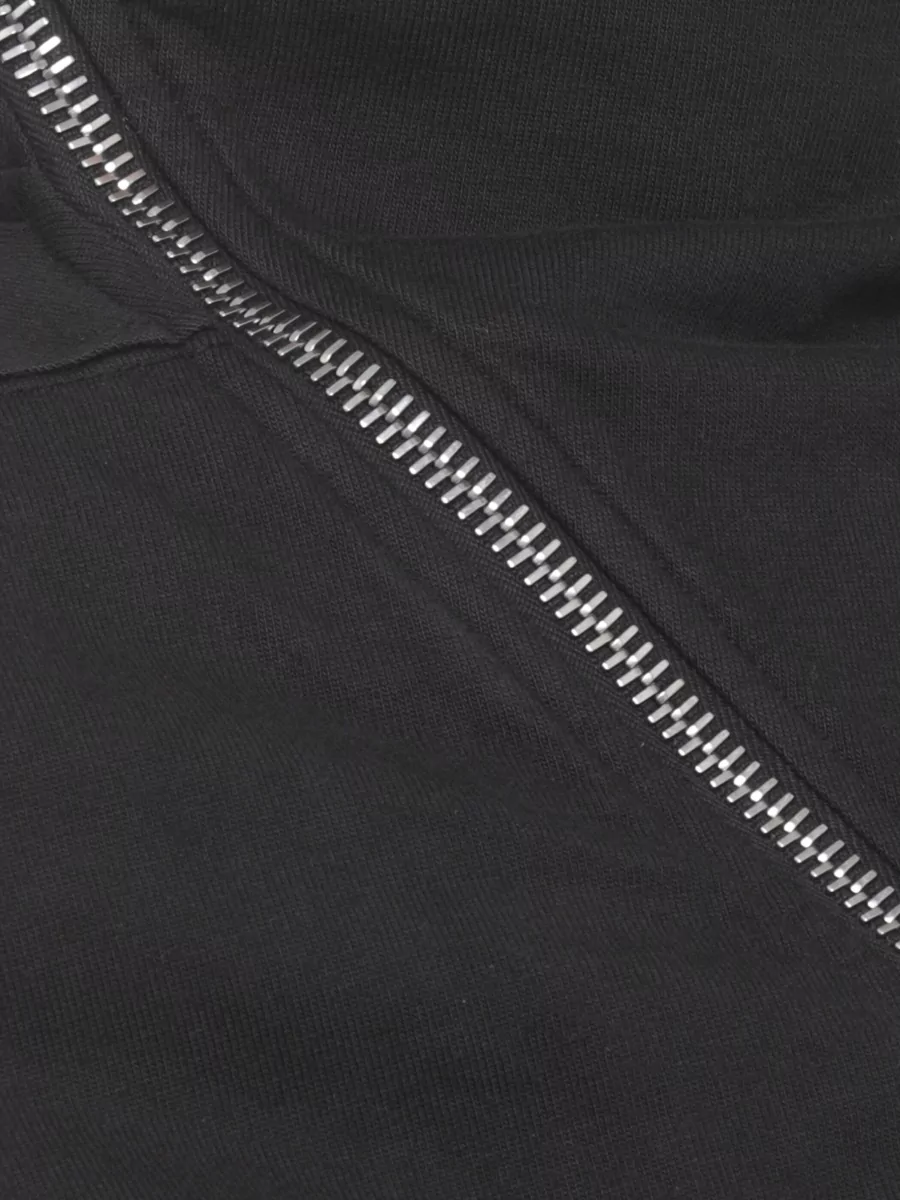 Rick Owens Drkshdw Cotton Asymmetric Zip Hooded Sweatshirt