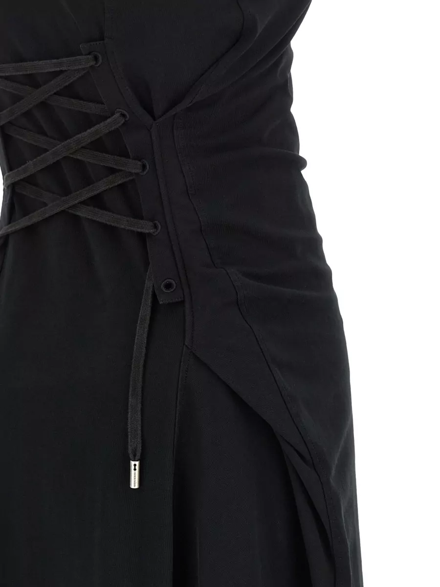 Mc Queen Cotton Sleeveless Corset Midi Dress