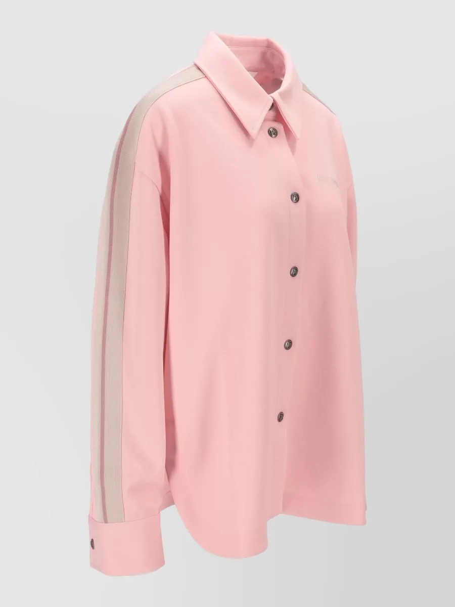 Palm Angels Logo Track Shirt Collared Long Sleeves