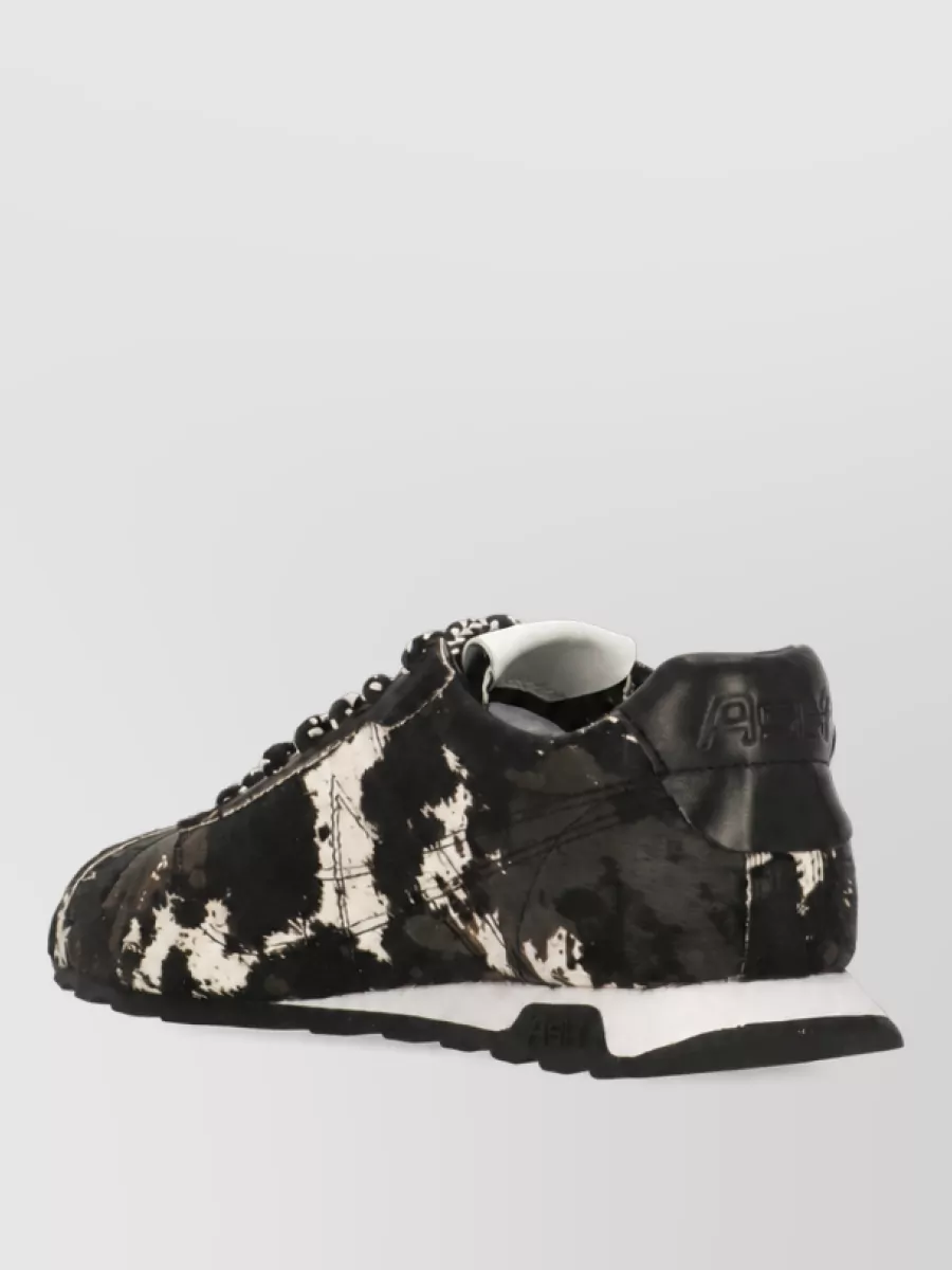 Ash Calf Hair Low-Top Sneakers