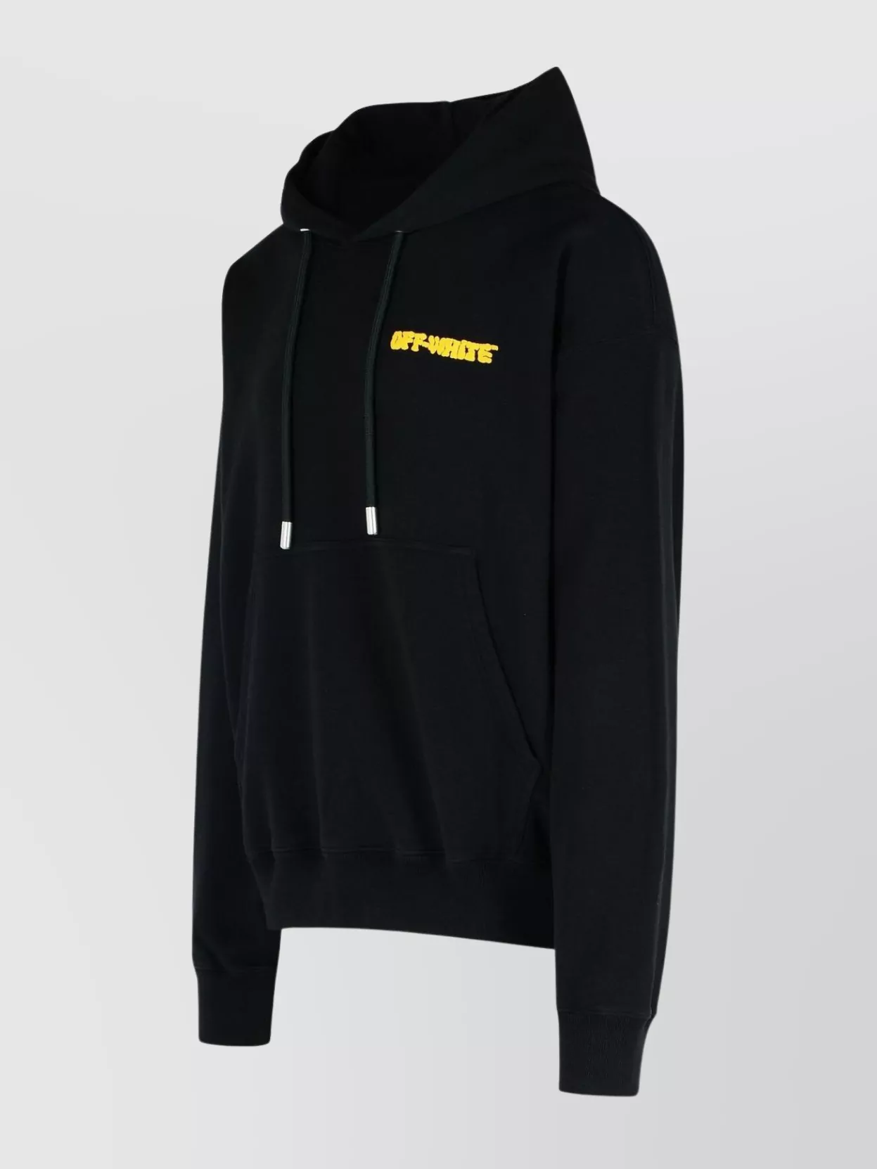 Off-White Cotton Hooded Sweatshirt Graphic Print