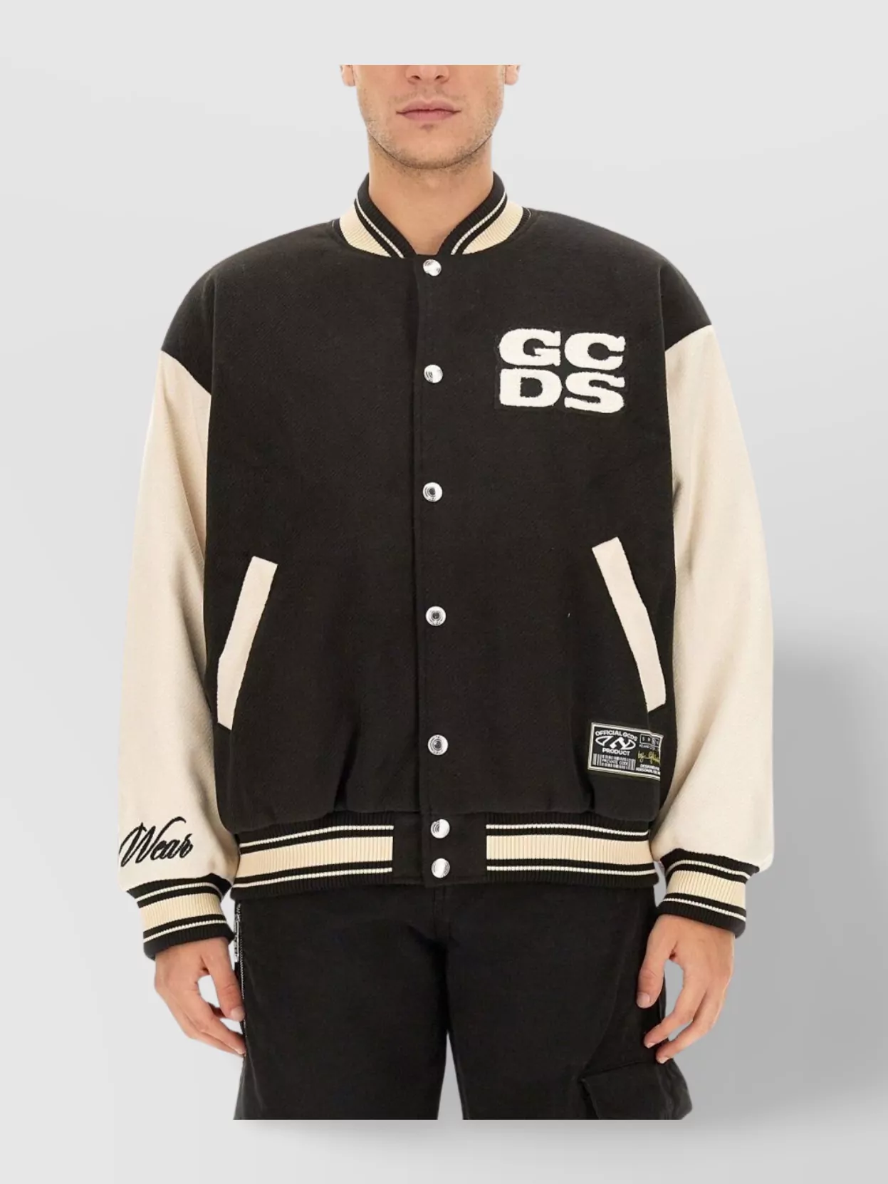 Gcds Varsity Bomber Jacket Contrast Sleeves