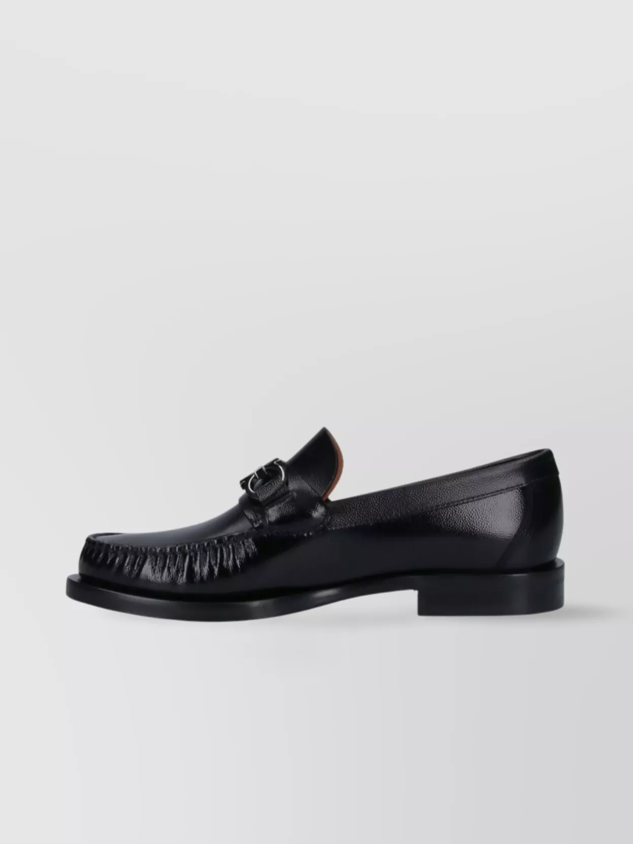 Ferragamo Loafers With Round Toe And Buckle Detail
