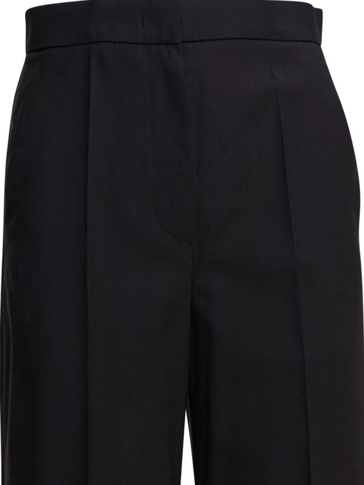 Max Mara Wool Trousers Straight Belt Loops In Black
