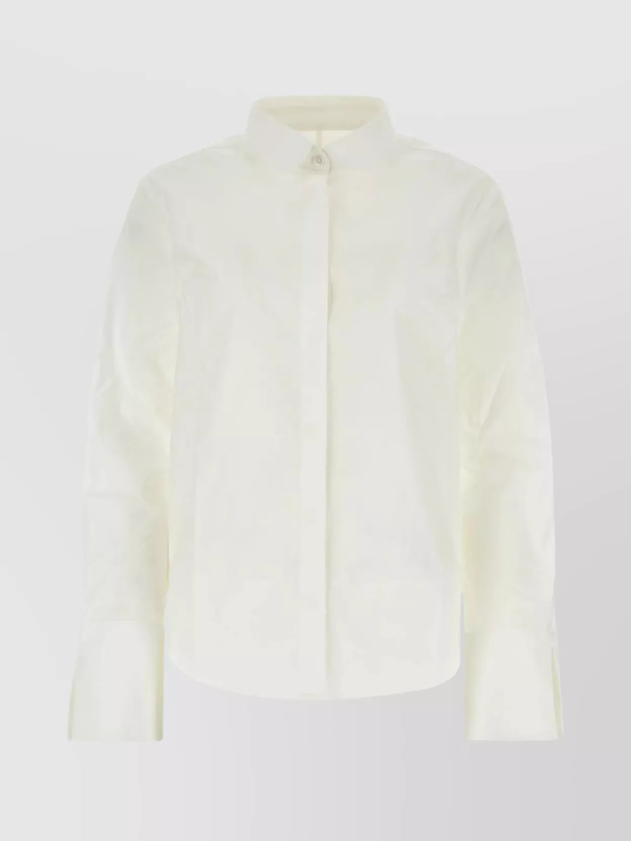 Shop Apc Poplin Shirt With Rounded Collar And Long Sleeves