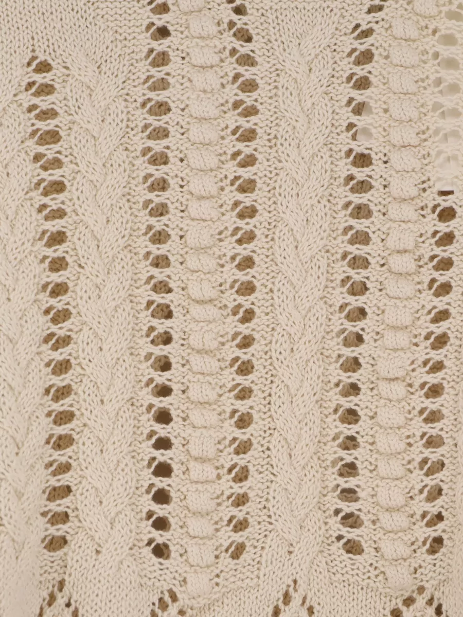 Isabel Marant Etoile Cotton Openwork Frilled Knit Top