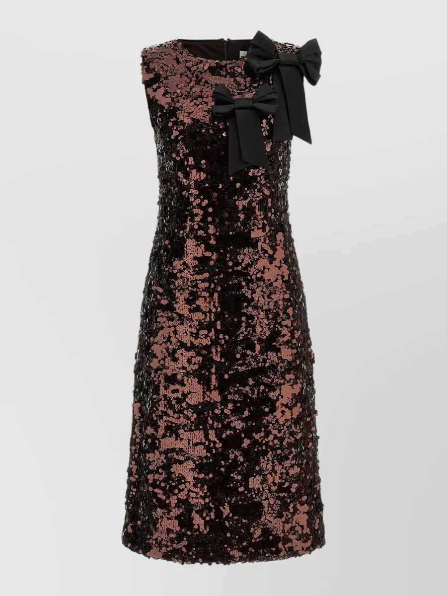Ganni sequined velvet sleeveless straight midi dress