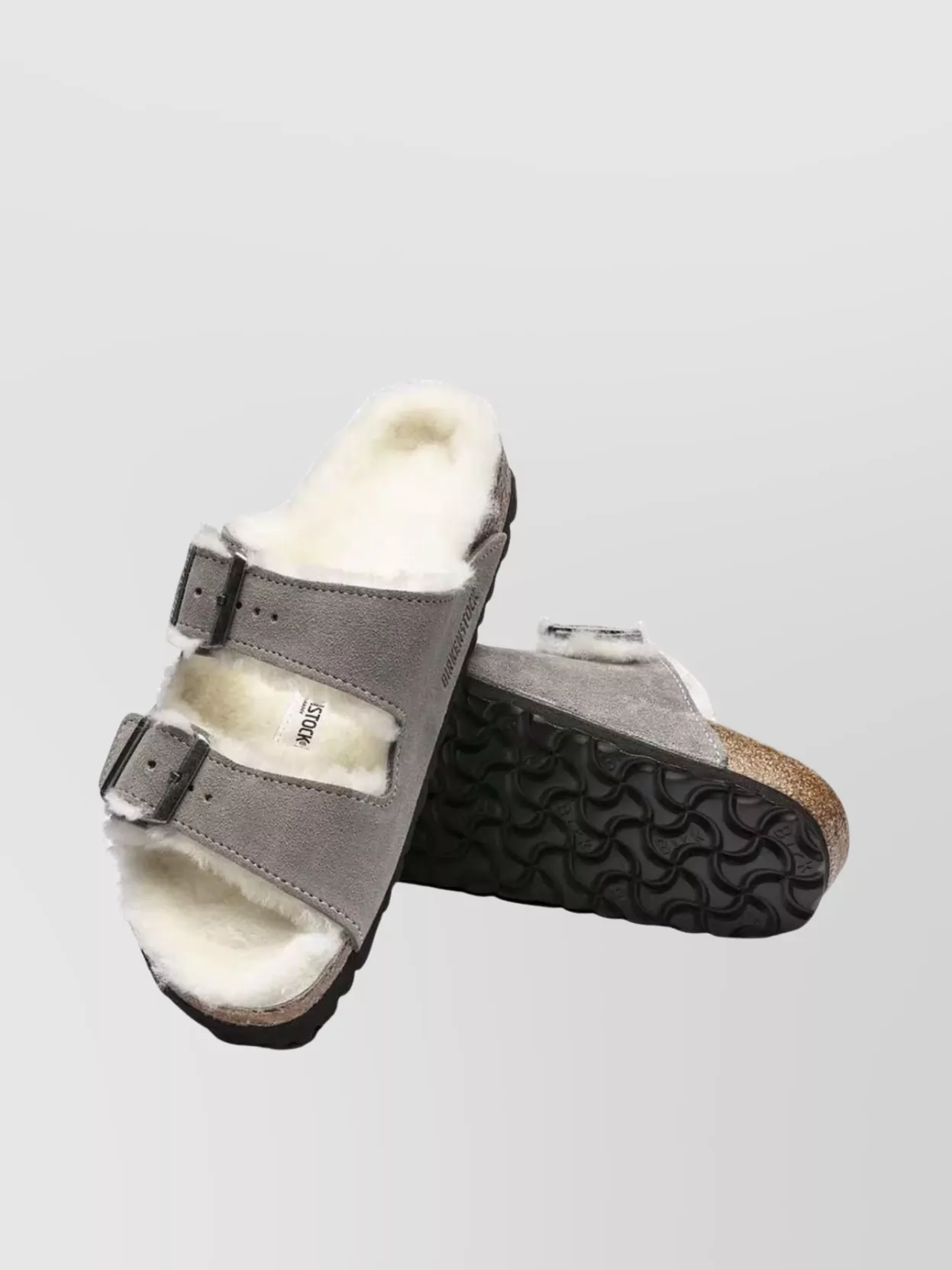Birkenstock High Quality Suede Sandals With Sheepskin Lining In Brown