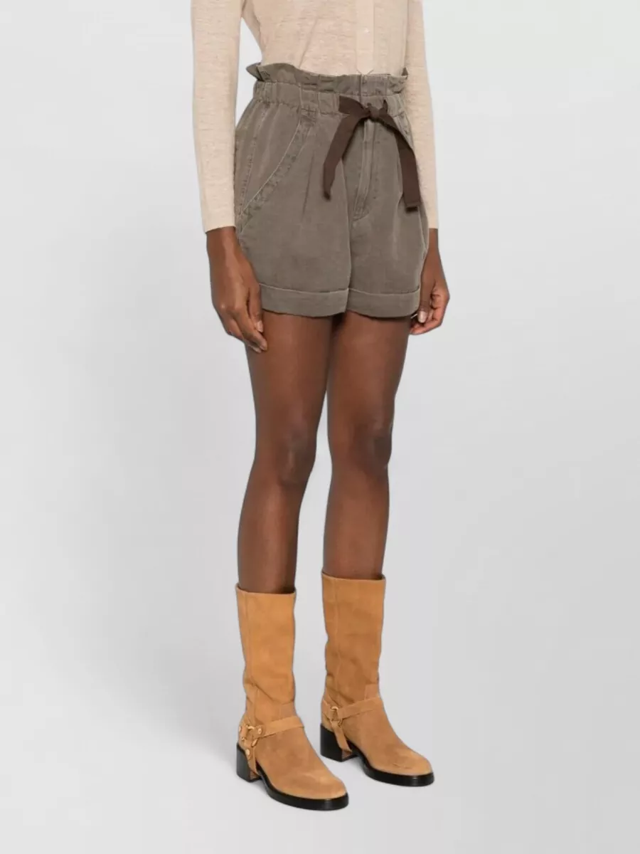 Isabel Marant Etoile Canvas Shorts Paperbag Waist Belt