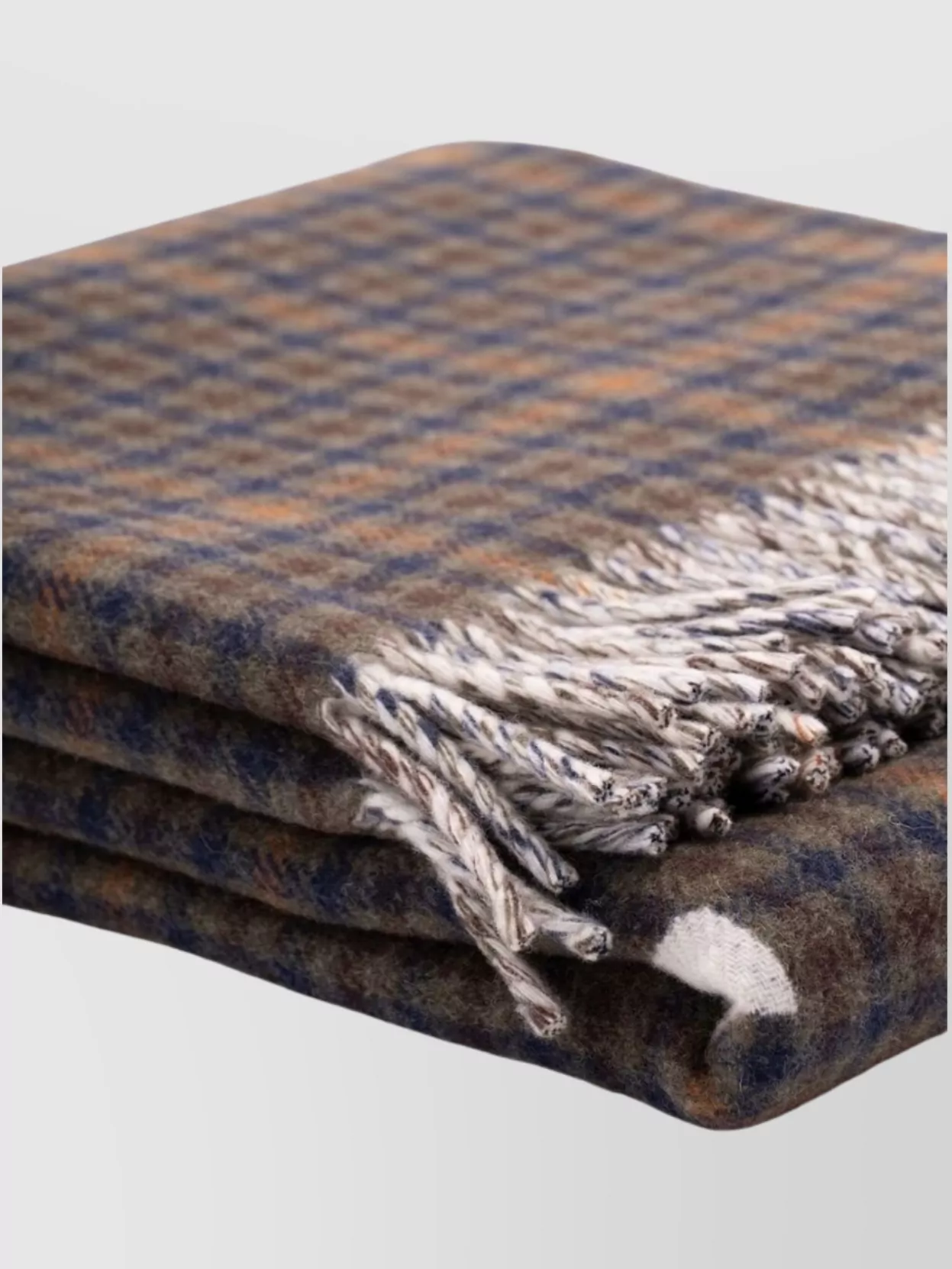 Autry Soft Checked Scarves Fringed Edges