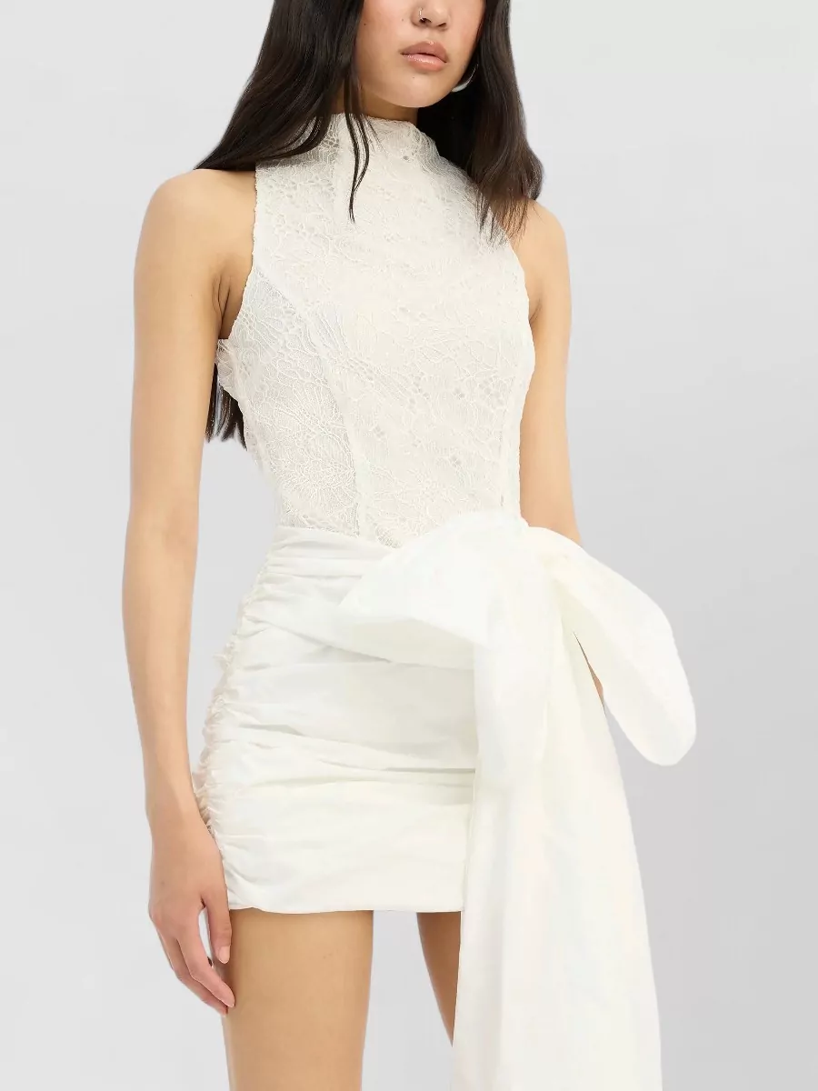 Rotate Lace Bow Mini Dress