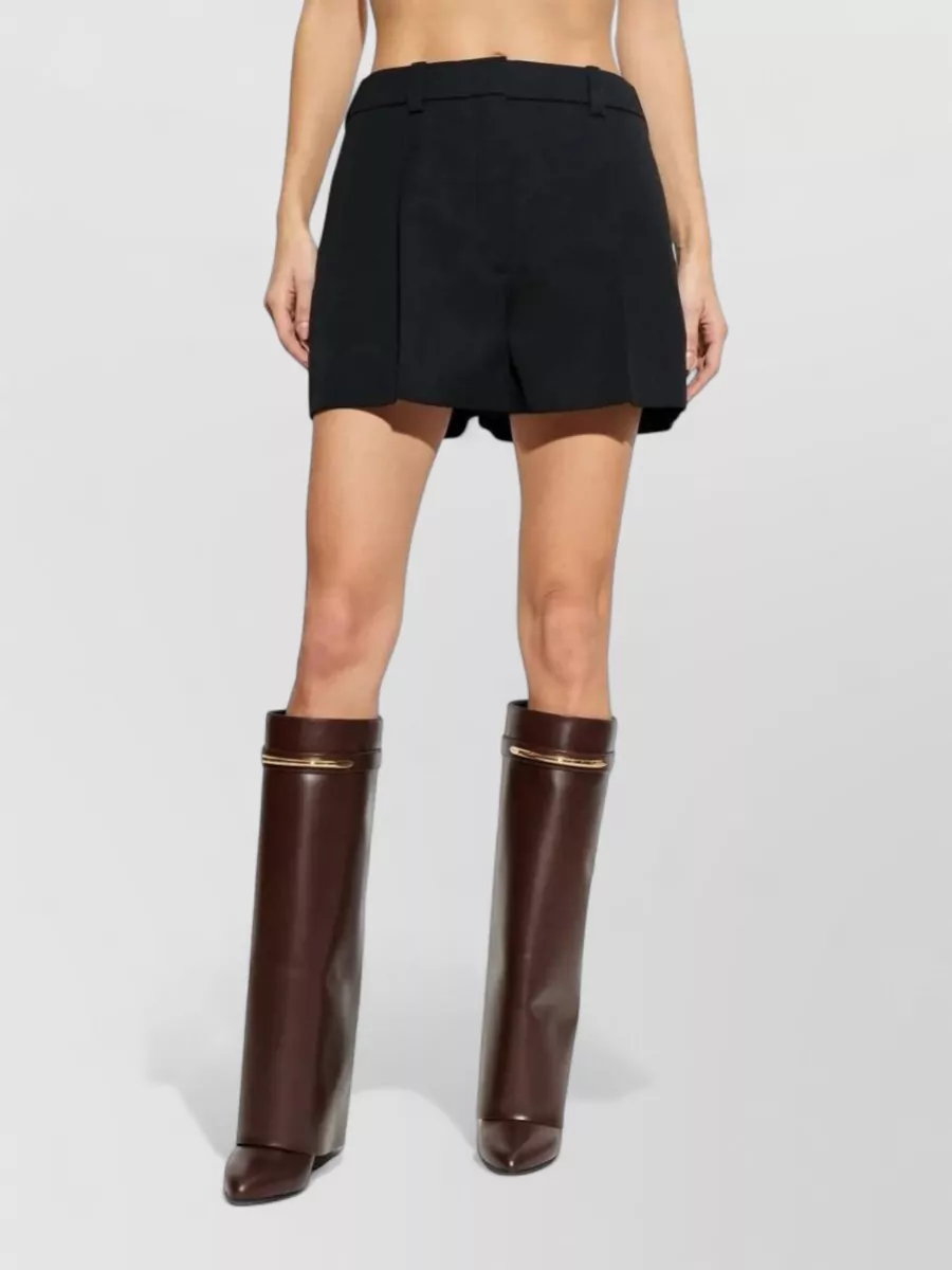 Givenchy Wool Bermuda Shorts Front Pleats Belt Loops