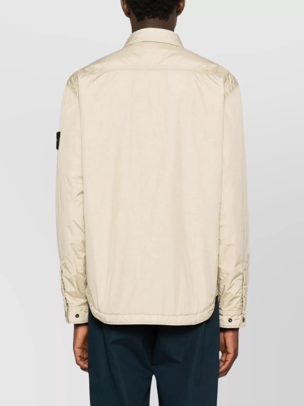 Stone Island Nylon Blouson Jacket With Long Sleeves And Collar