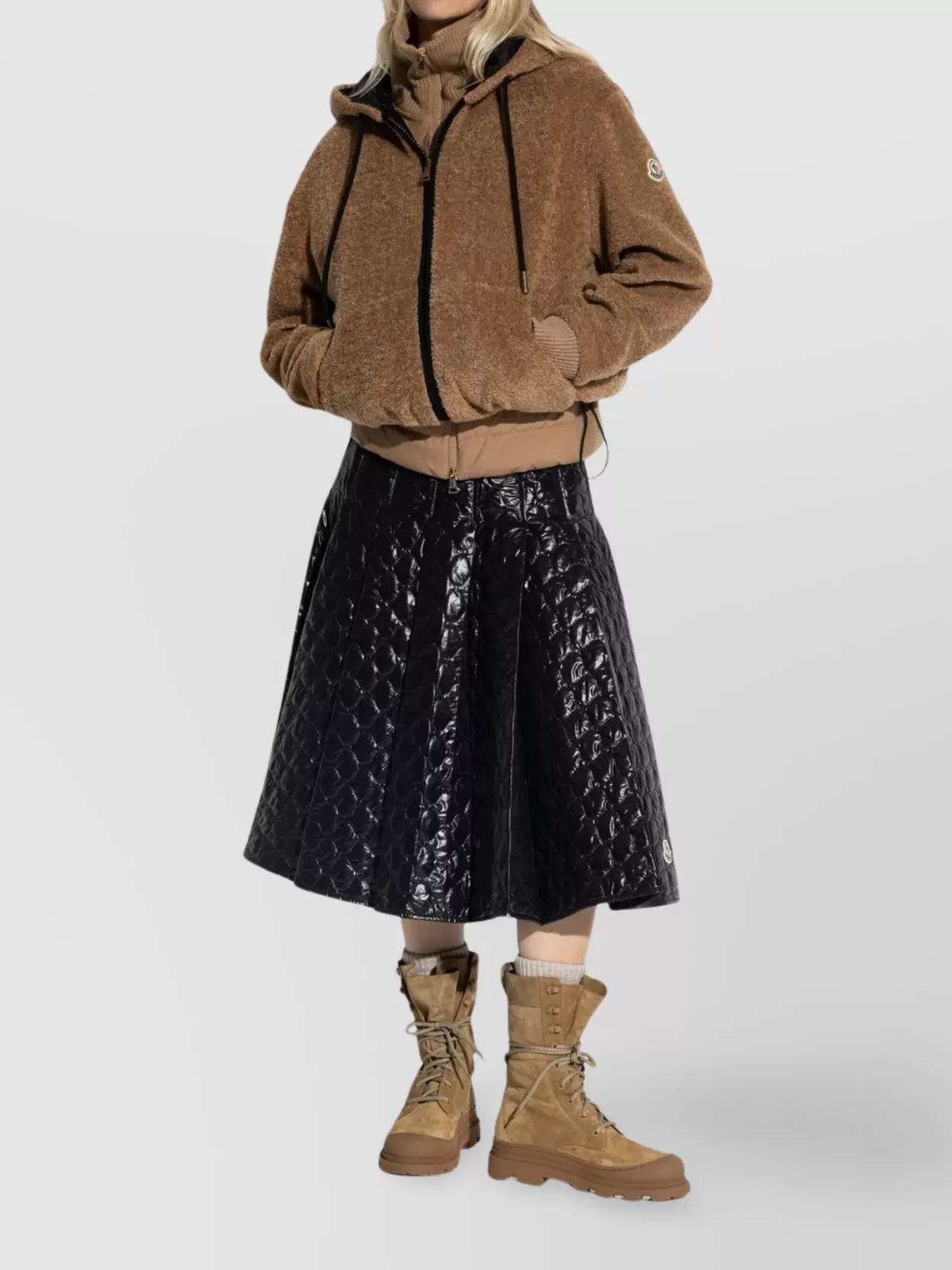 Moncler Hooded Quilted Jacket Ribbed Cuffs