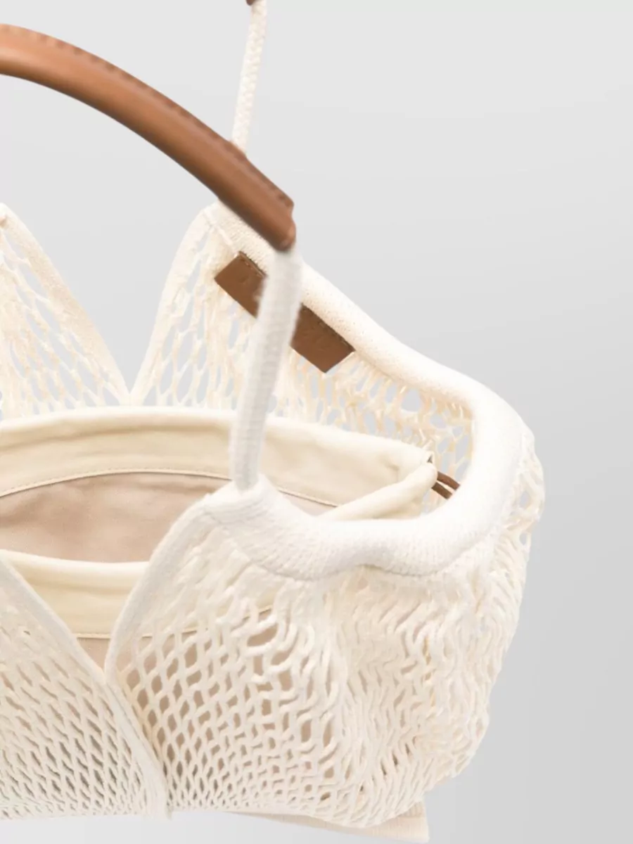 Hereu Calella Silk Mesh Tote Bag Wooden Handles