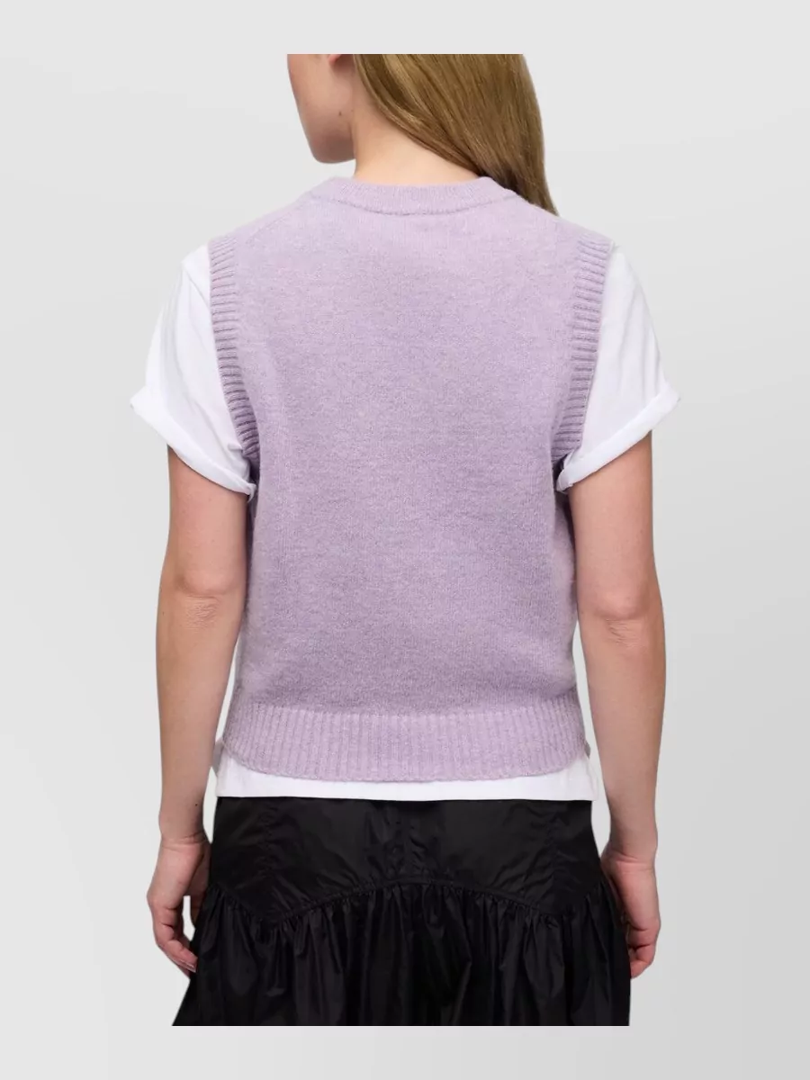 Ganni Ribbed Teddy Jacquard Knitted Vest