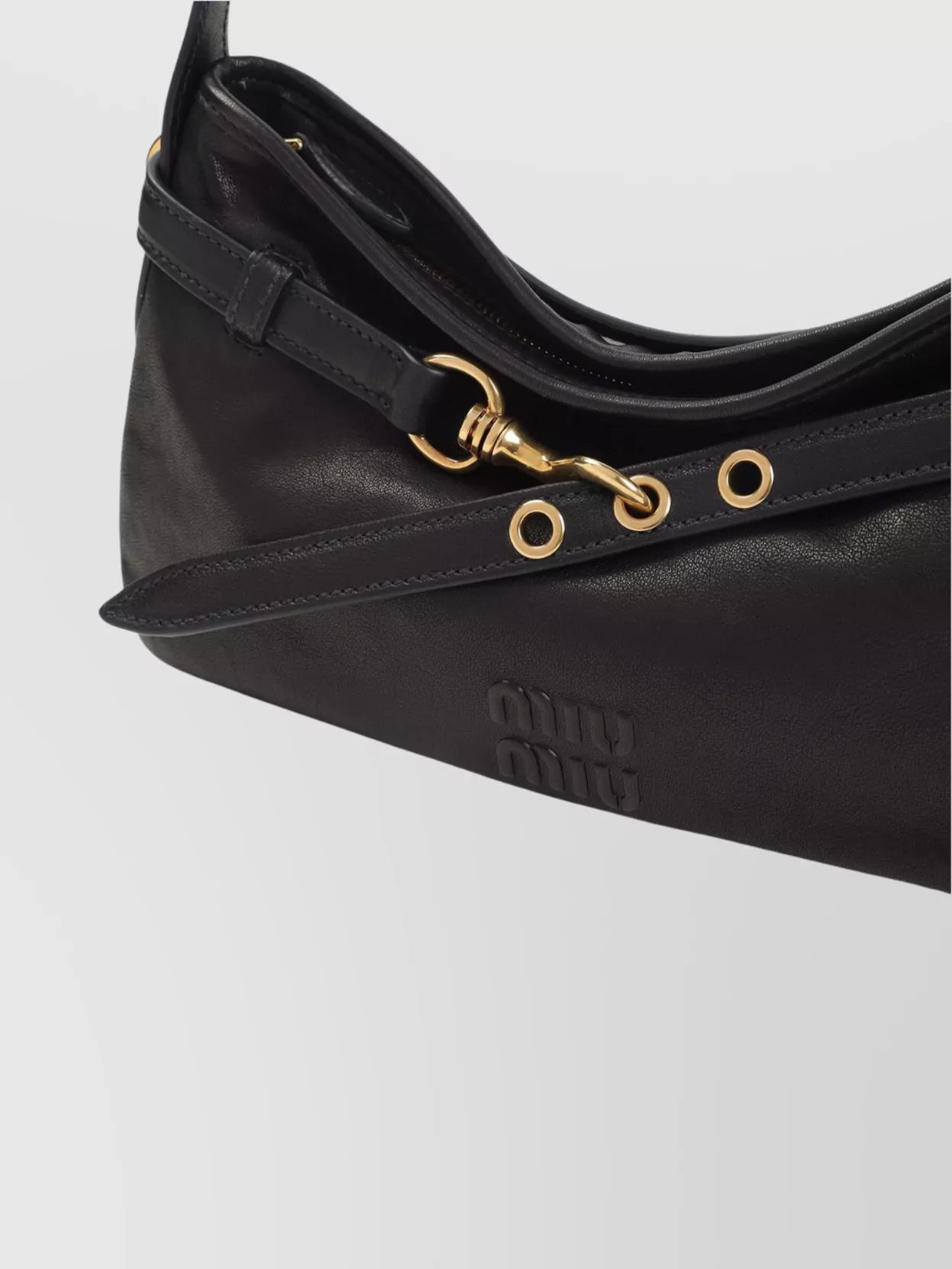 Miu Miu Adventure Leather Shoulder Bag With Detachable Strap