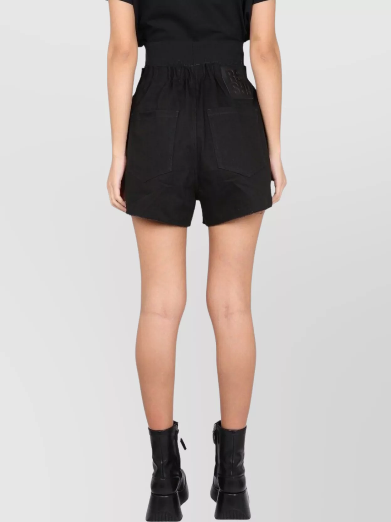 RAF SIMONS HIGH WAIST DENIM BERMUDA SHORTS