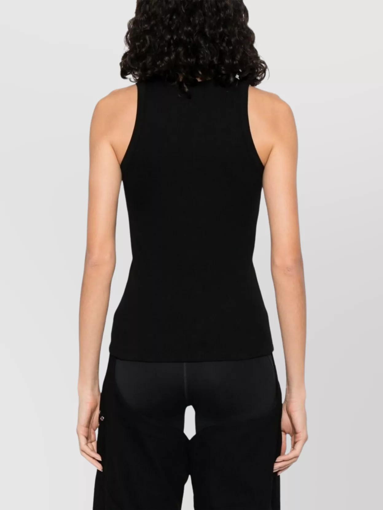 Coperni Round Neck Sleeveless Top With Ribbed Texture In Black