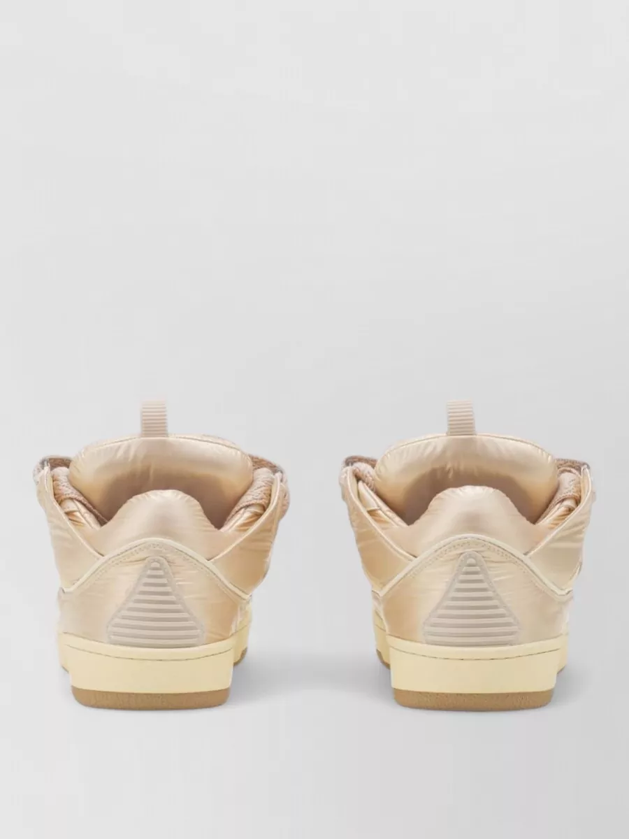 Lanvin Nylon Leather High-Top Sneakers