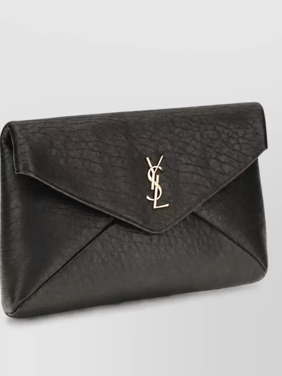 Saint Laurent Na Lamb Leather Clutch Bag