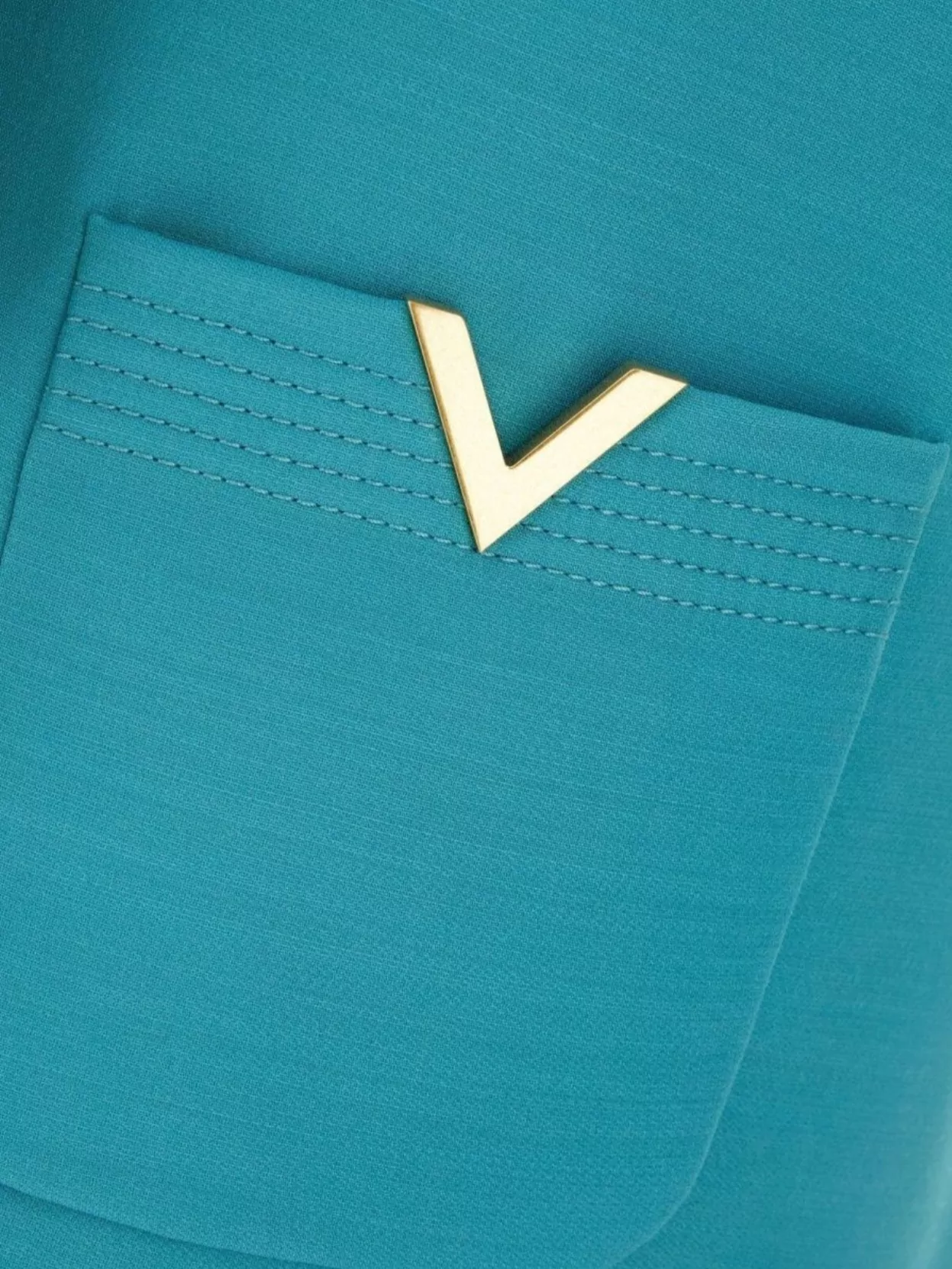 Valentino V-logo Pocket Short-sleeve Crepe Mini Dress