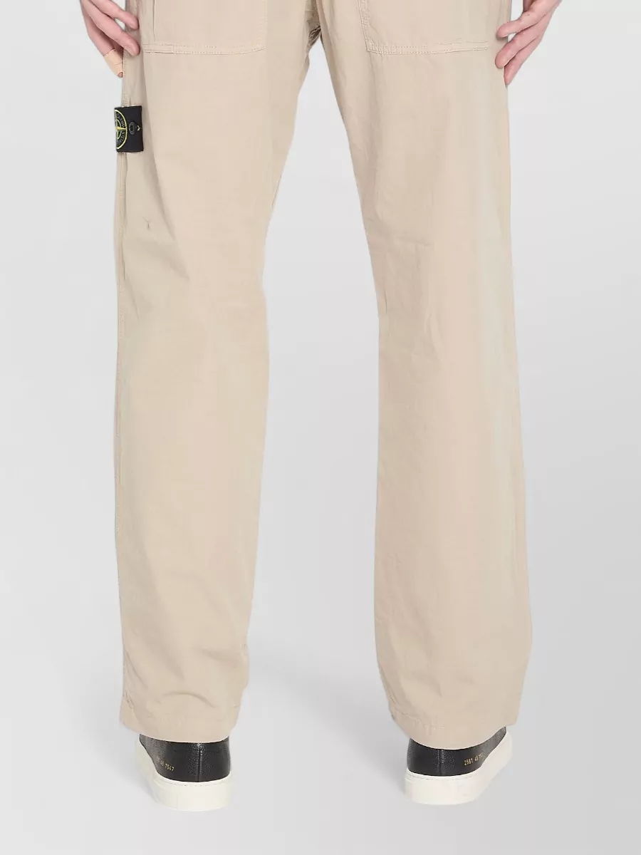 Stone Island Cotton Wide-Leg Regular-Fit Trousers