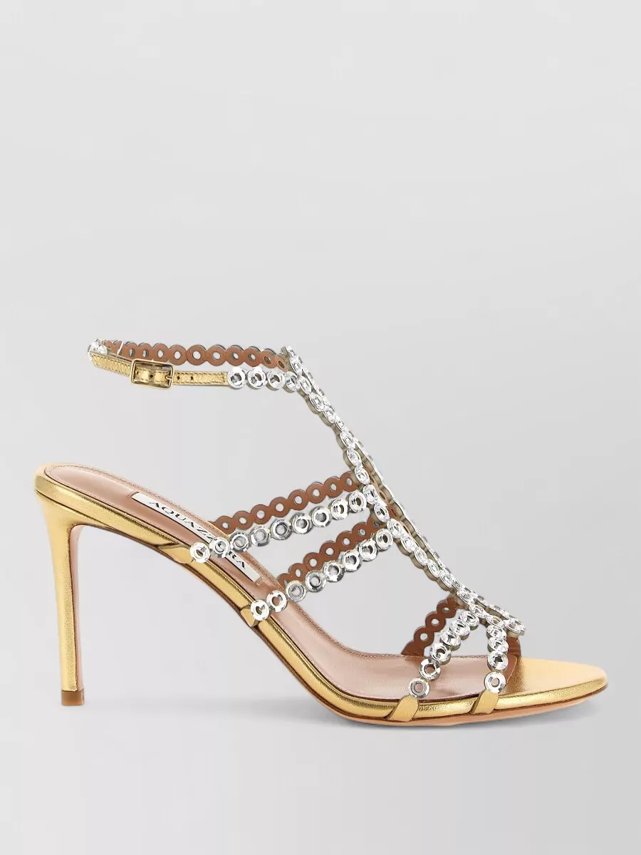 Aquazzura leather crystal-embellished sandals