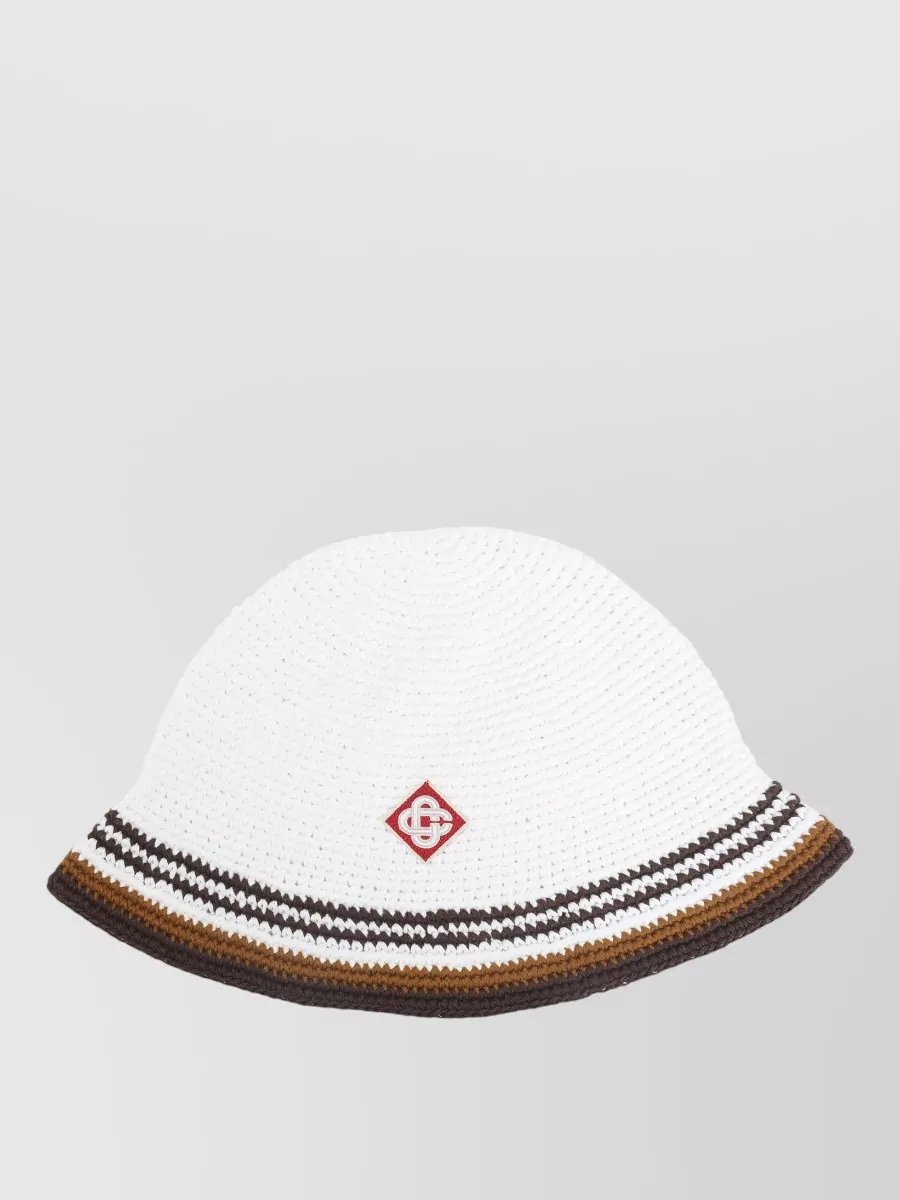 Casablanca crocheted stripe bucket hat