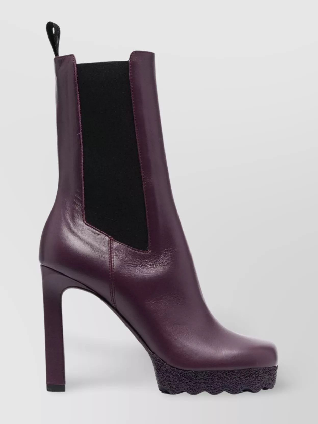Shop Off-white Sponge Sole Leather Ankle Boots In Purple