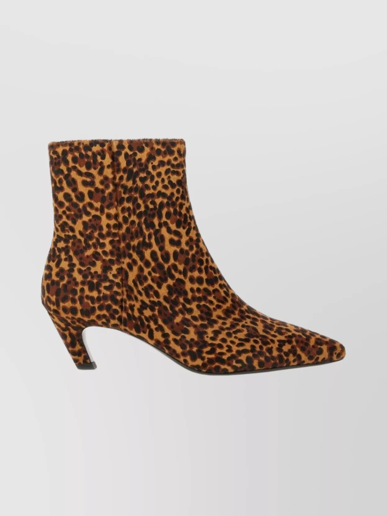 Ash Leopard Print Ankle Boots With Kitten Heel
