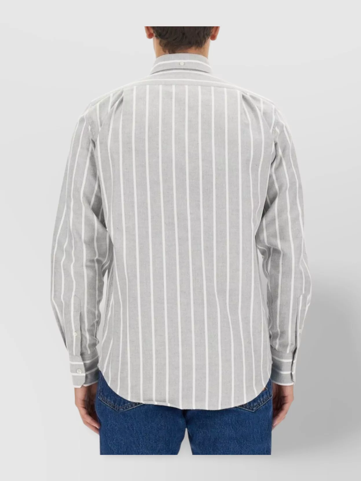 Msgm Striped Logo Embroidered Shirt Pocket