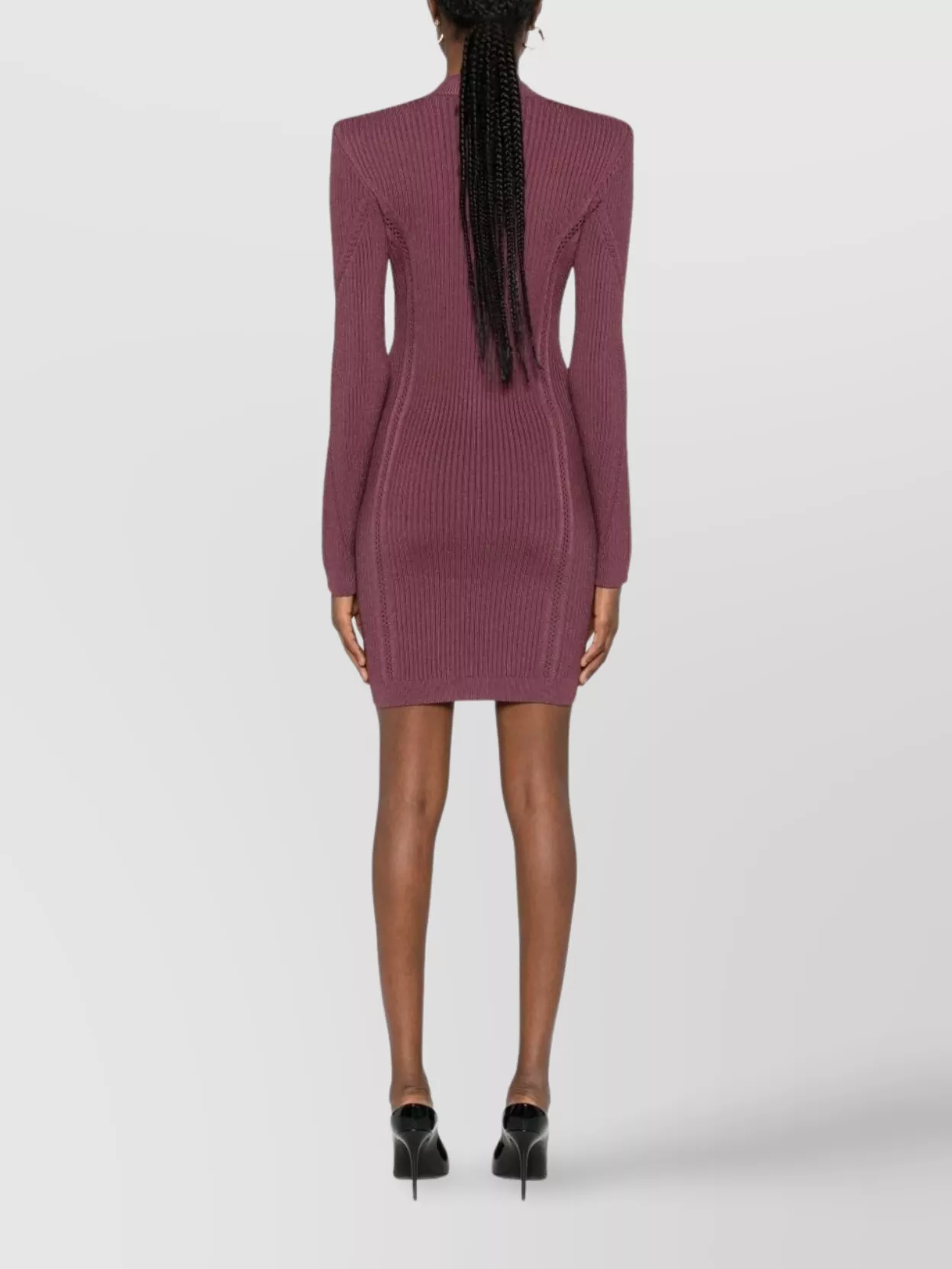 Balmain Mini Dress With Button Detailing And Pockets In Burgundy