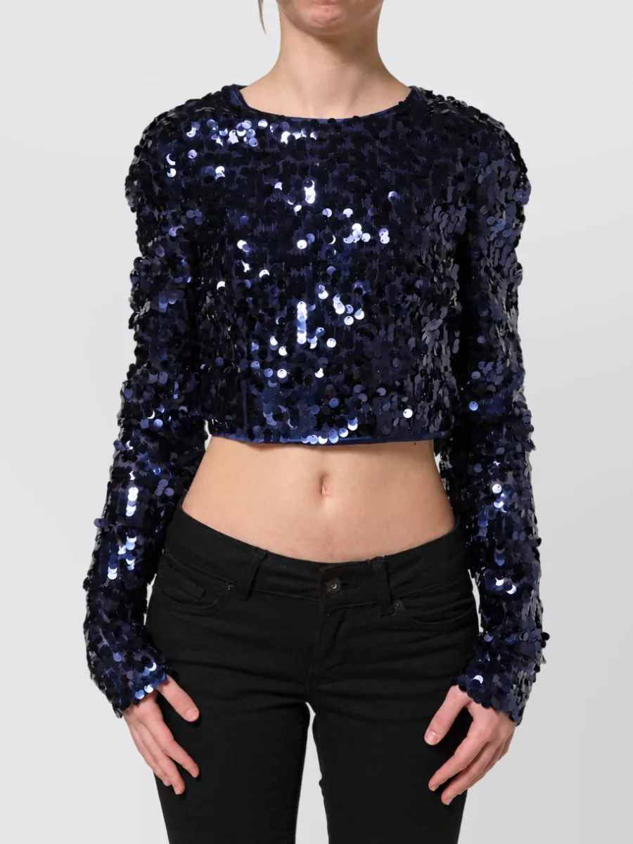 Dolce&Gabbana sequined long-sleeve cropped jacket