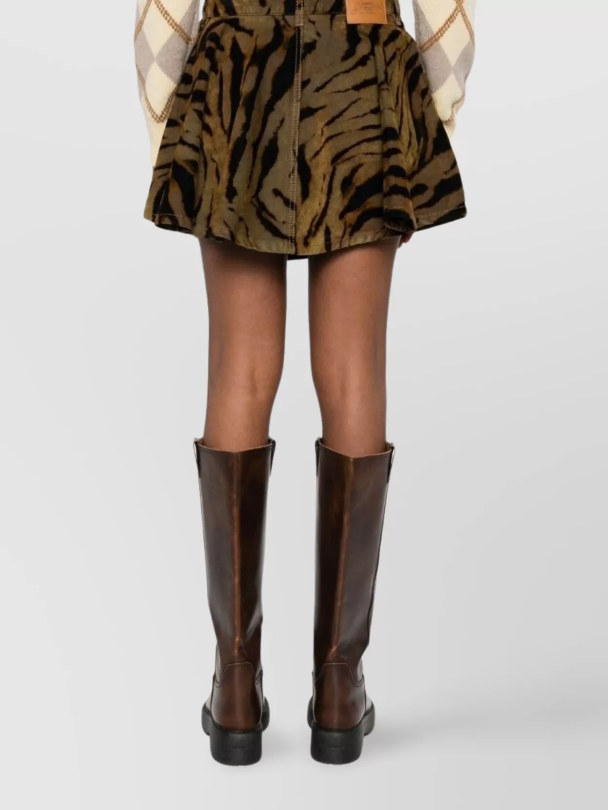 Ganni Tiger-print Pocket Mini Skirt In Animal Print