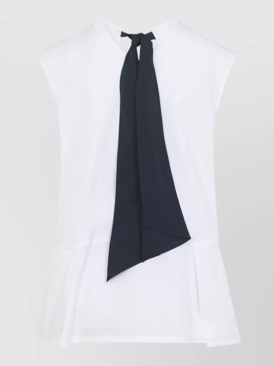 S Max Mara Cotton Sleeveless Peplum Blouse