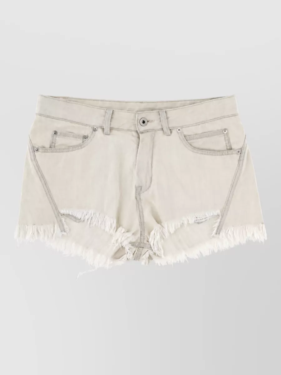 Rick Owens Denim Cutoff Shorts