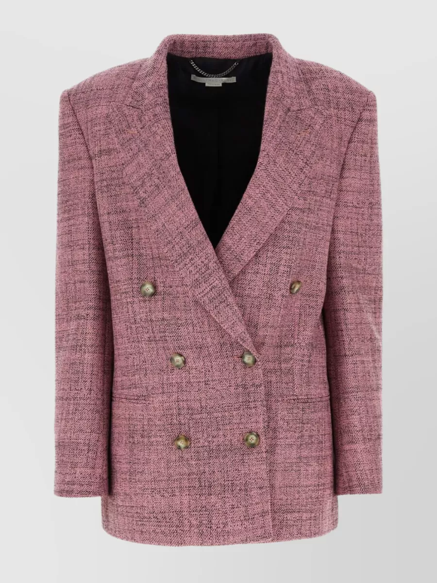 Shop Stella Mccartney Textured Tweed Mouline Blazer In Cream