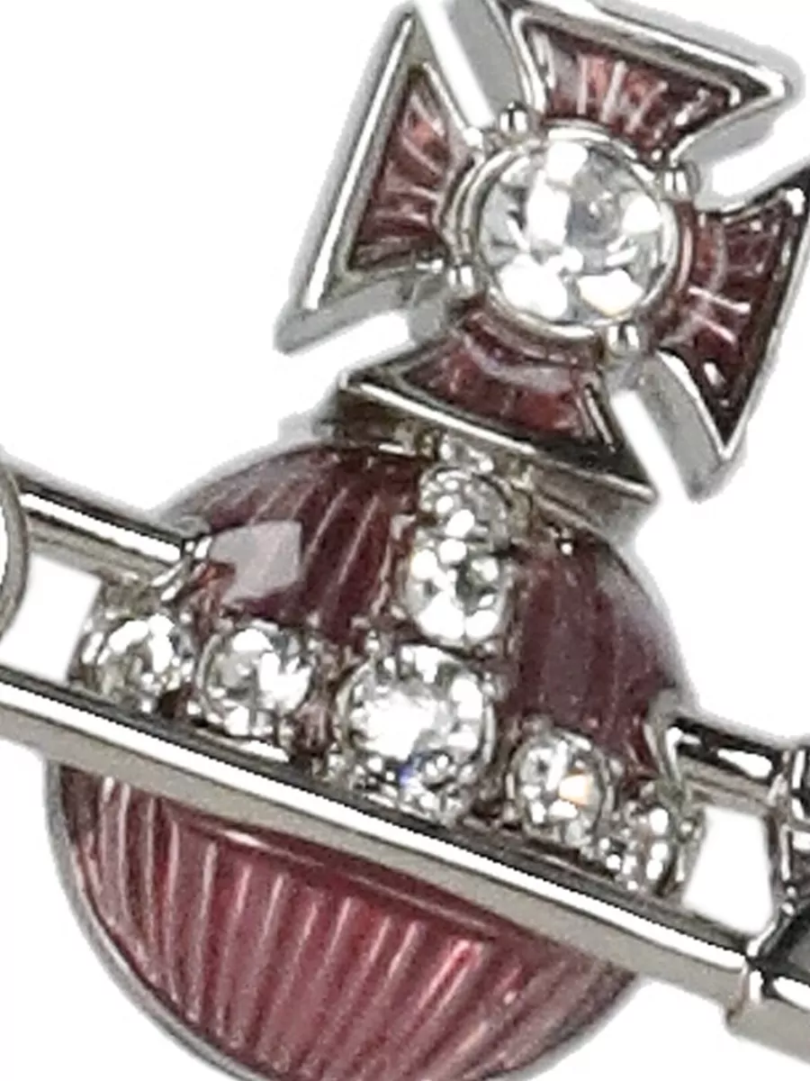 Vivienne Westwood Safety Pin Crystal Detail Drop Earrings