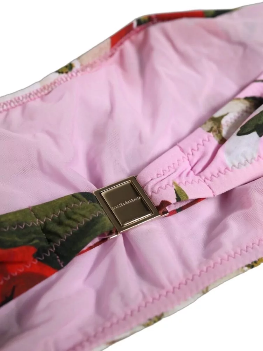 Dolce&Gabbana Floral Print Bandeau Bikini Top