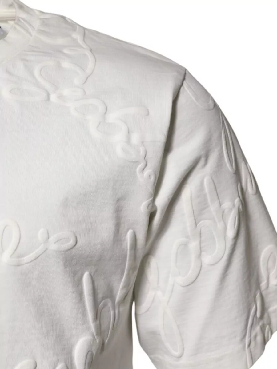 Dolce&Gabbana Logo Embossed Cotton Crew Neck T-Shirt