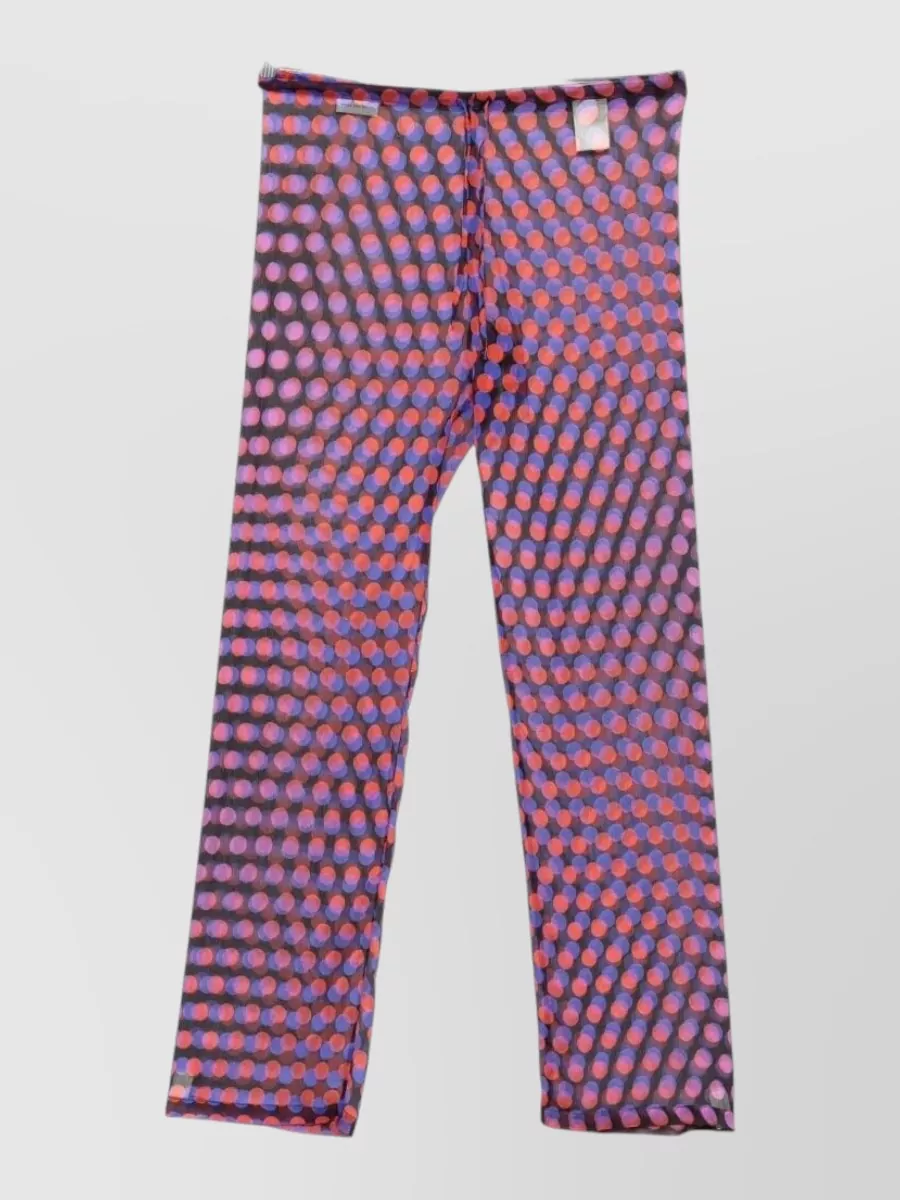 Dries Van Noten Beachwear Wide Leg Sheer Polka Dots In Purple
