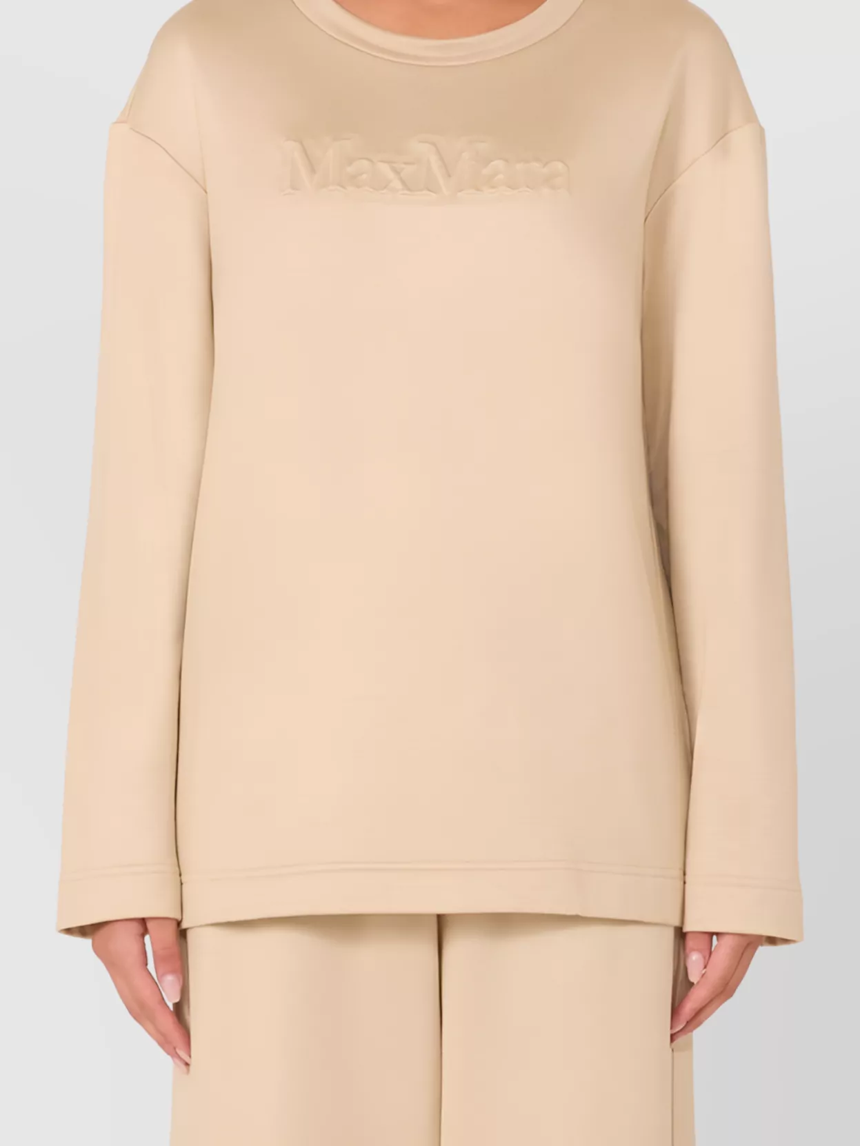 Max Mara Silk And Cotton Sweatshirt Clothing In Neutral