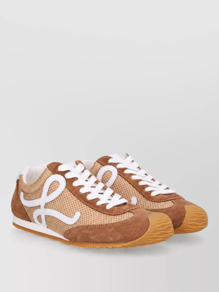 Loewe calf leather mesh lace-up sneakers