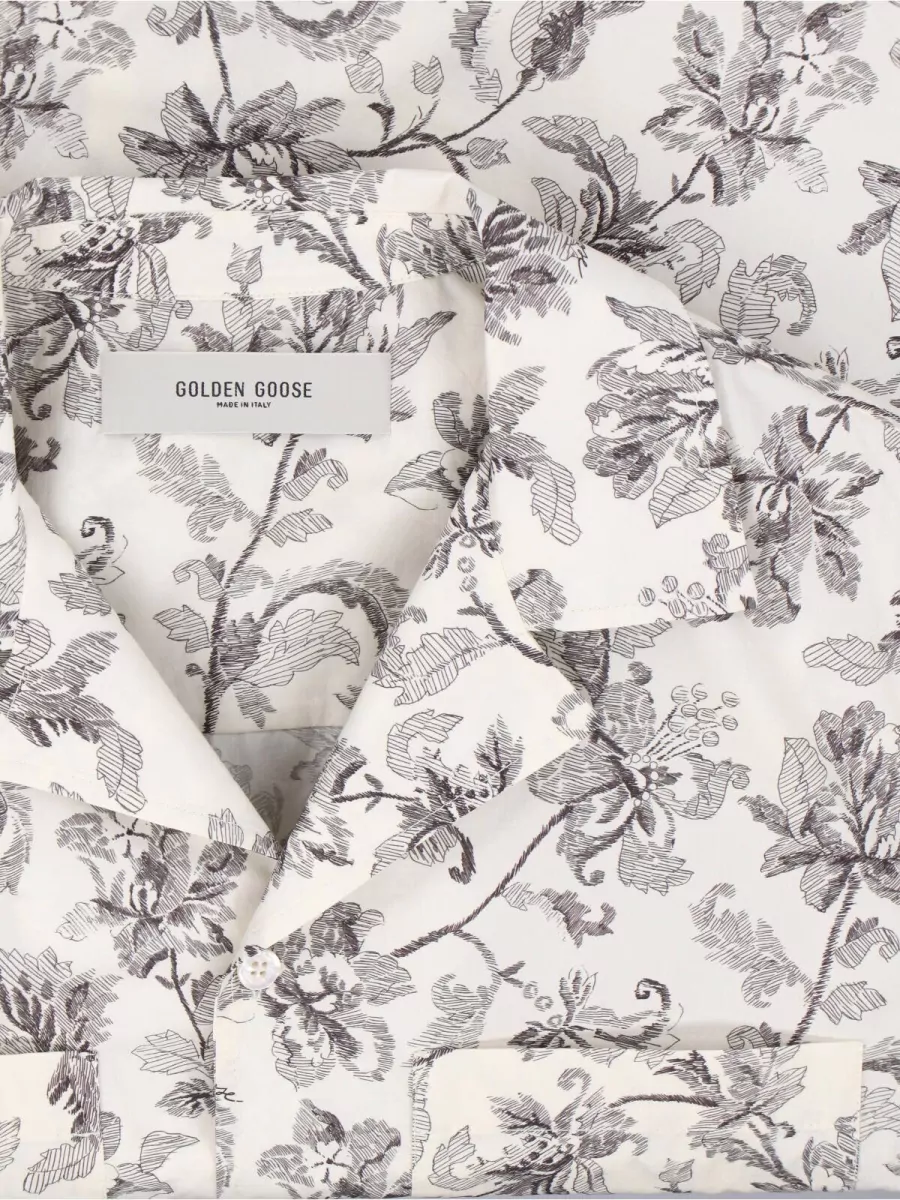 Golden Goose Short Sleeve Shirt Button Down Floral Pocket